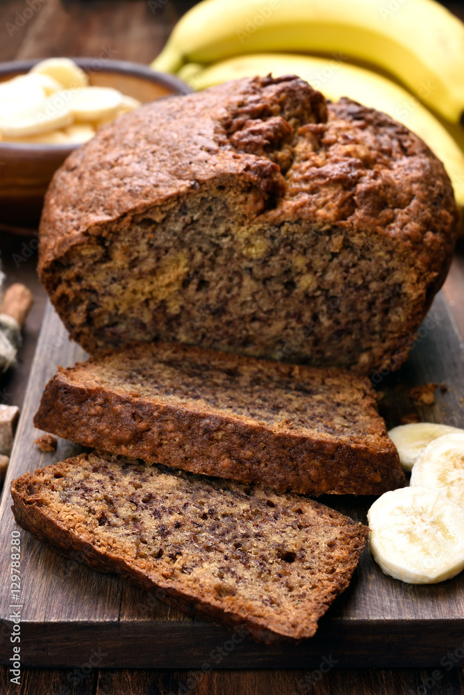 Sliced banana bread Sliced banana bread