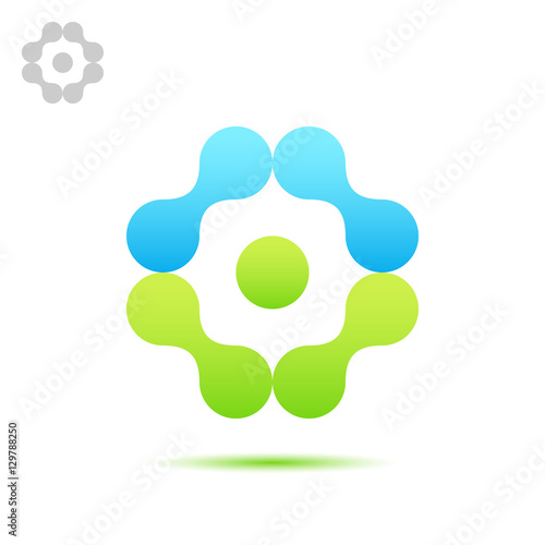 Medical cross, connected dots