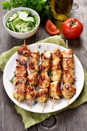 Chicken kebab and vegetables