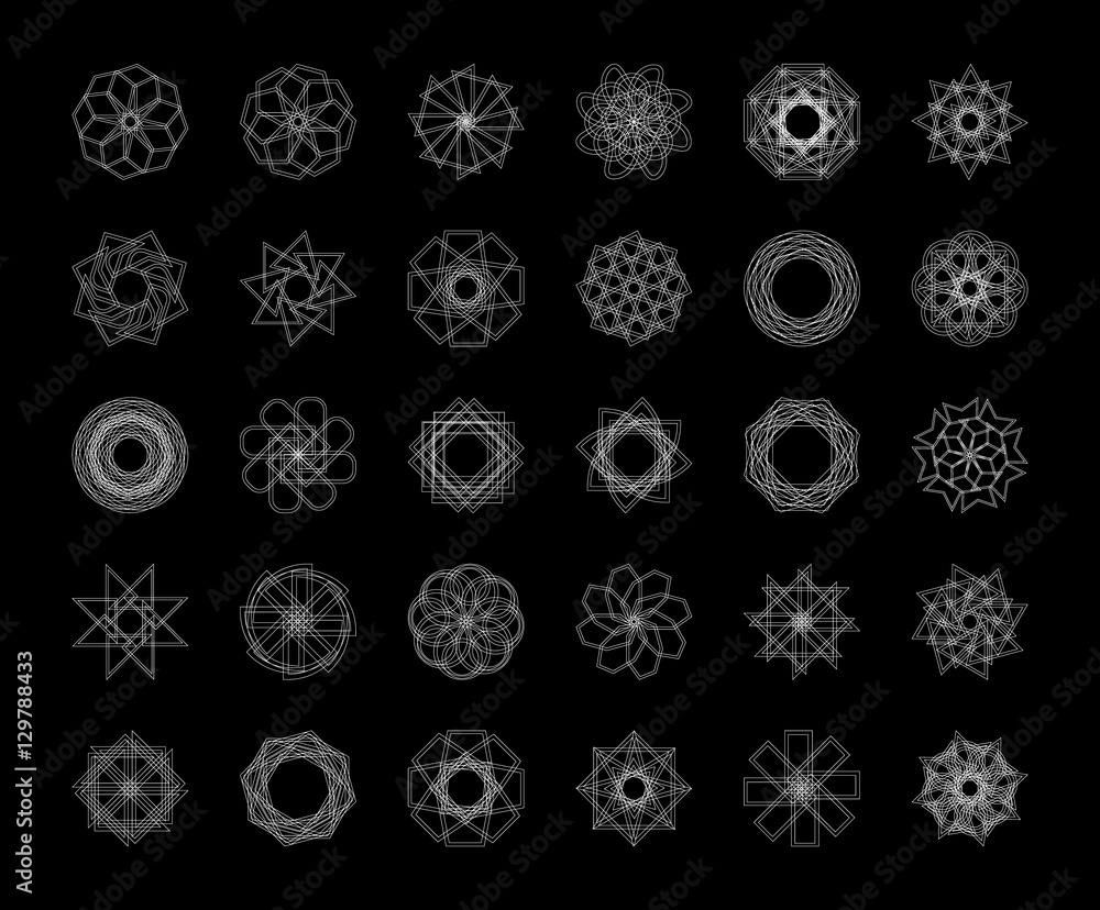 Abstract geometric shapes, futuristic wavy fractal in vector Abstract geometric shapes, futuristic wavy fractal in vector