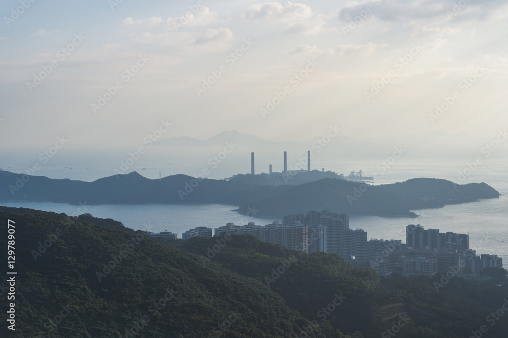 View of the Lamma island from Victoria Peak, Hong Kong