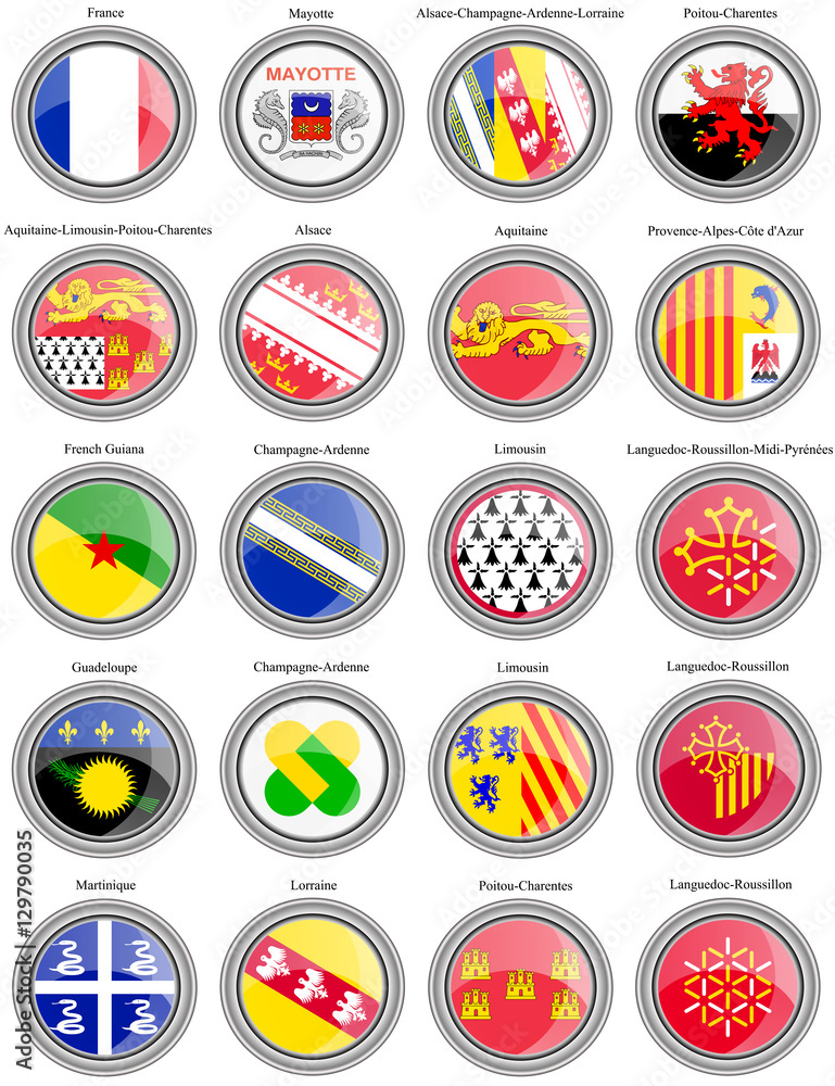 Regions of France flags Stock Vector Adobe Stock