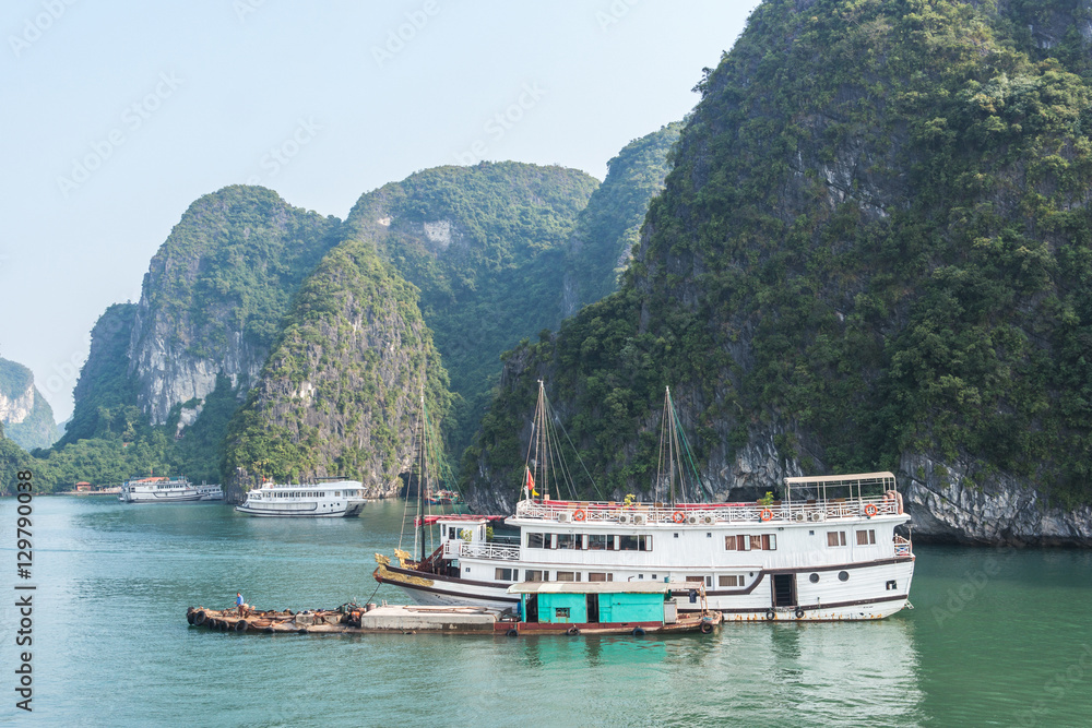 Cruise boat on Halong bay, Vietnam Cruise boat on Halong bay, Vietnam