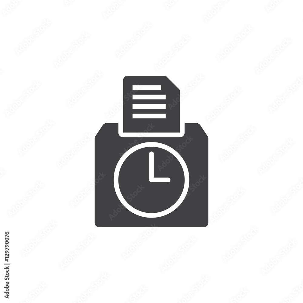 Time card icon vector, filled flat sign, solid pictogram isolated on white, logo illustration Time card icon vector, filled flat sign, solid pictogram isolated on white, logo illustration