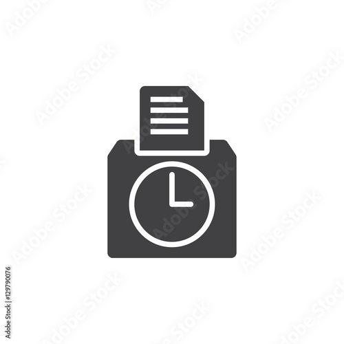 Time card icon vector, filled flat sign, solid pictogram isolated on white, logo illustration