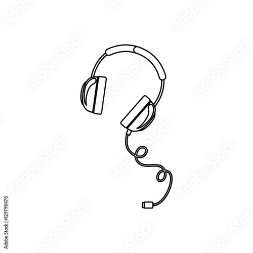 Headphone icon. Device music sound audio and stereo theme. Isolated design. Vector illustration