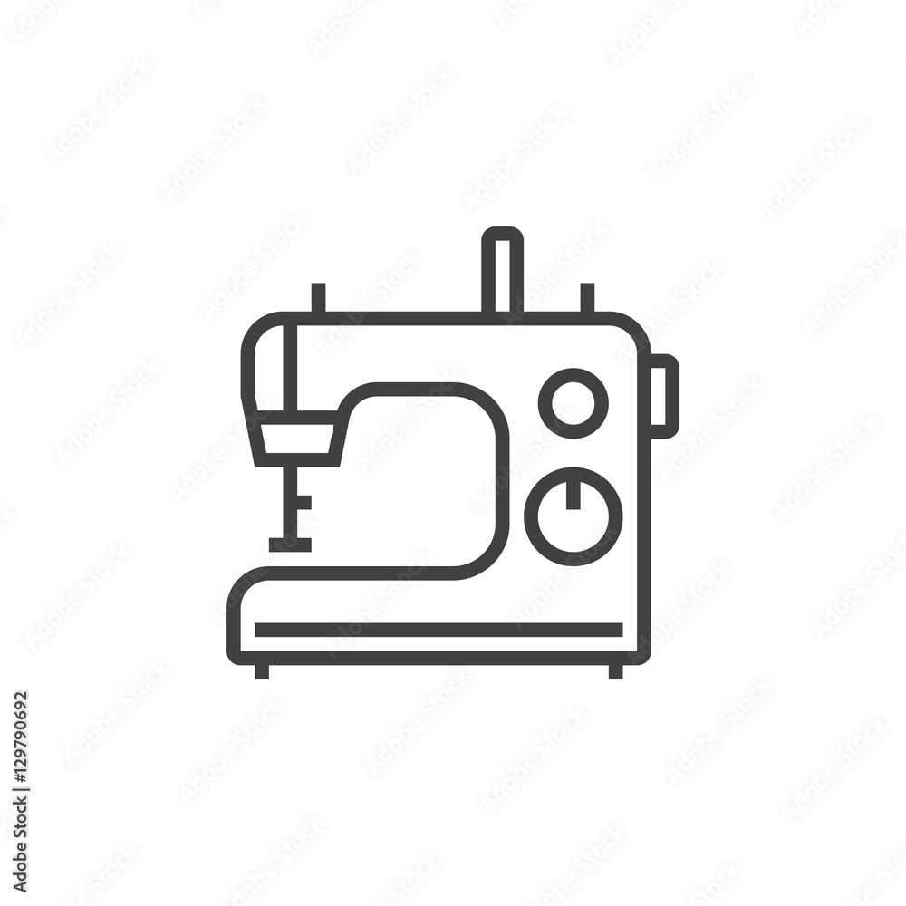 sewing machine line icon, outline vector sign, linear pictogram isolated on white. logo illustration sewing machine line icon, outline vector sign, linear pictogram isolated on white. logo illustration