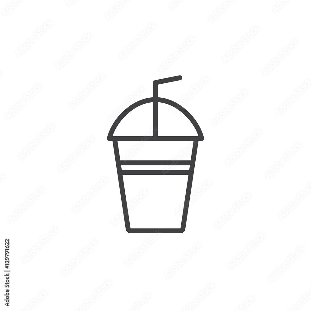 Milk shake line icon, outline vector sign, linear pictogram isolated on white. logo illustration Milk shake line icon, outline vector sign, linear pictogram isolated on white. logo illustration