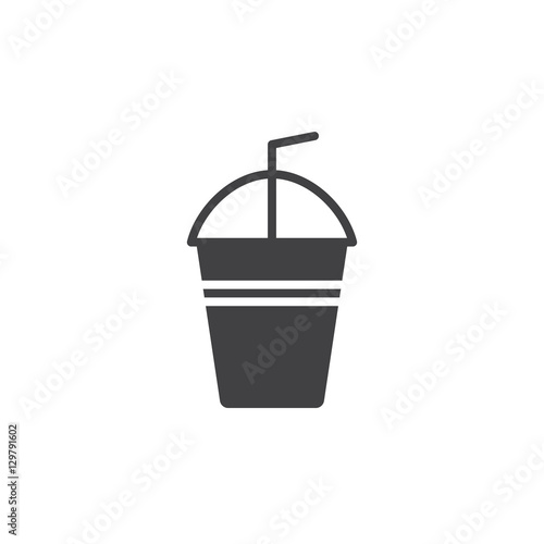 Milk shake icon vector, filled flat sign, solid pictogram isolated on white, logo illustration