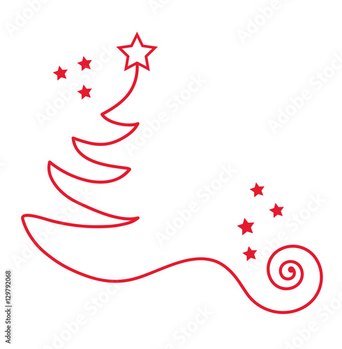 Vector illustration of a stylized Christmas tree, albero di natale stilizzato vettoriale