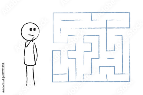 Person vor Labyrinth - Ausweg suchen
