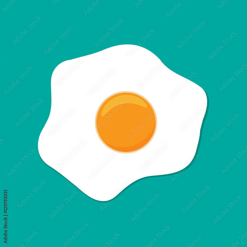 Fried egg flat icon. Fried egg flat icon.