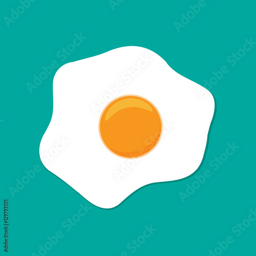 Fried egg flat icon.