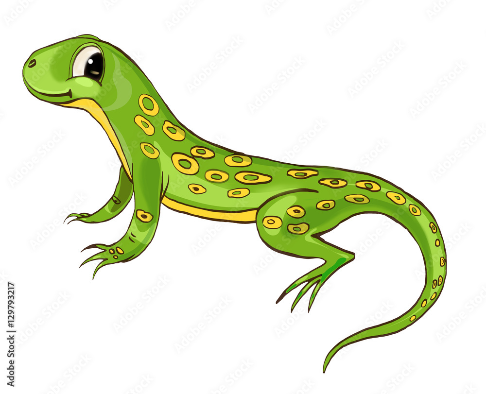 Obraz premium Lizard. Cute character. Cartoon style