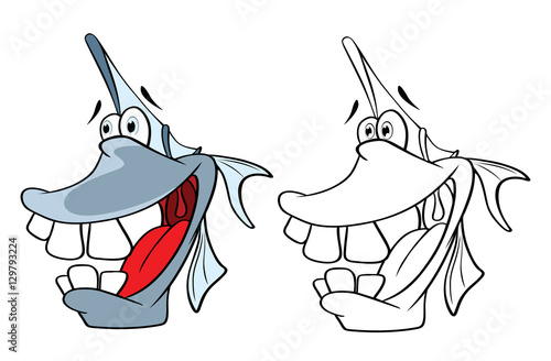Illustration of a Deep-Water Fish. Coloring book