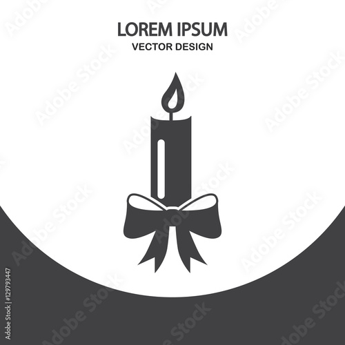 Christmas candle icon. Flat design for web and mobile