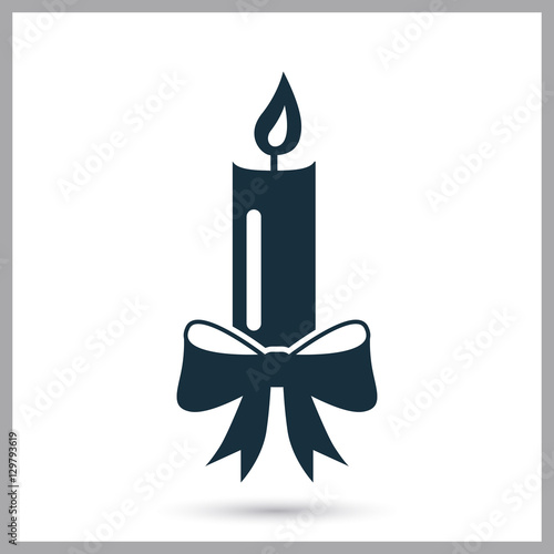 Christmas candle icon. Flat design for web and mobile
