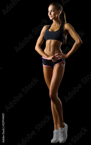 Young fitness girl isolated