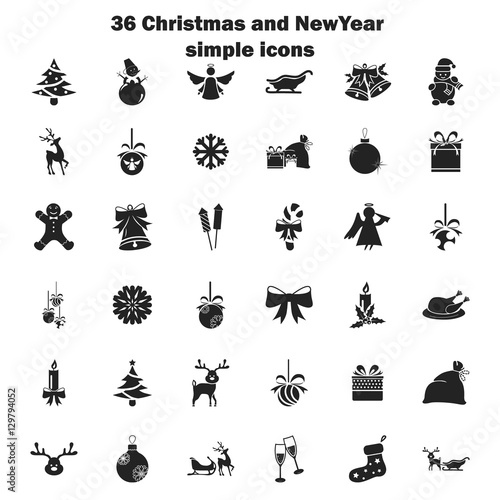 Set of Christmas icons. Simple design for web and mobile