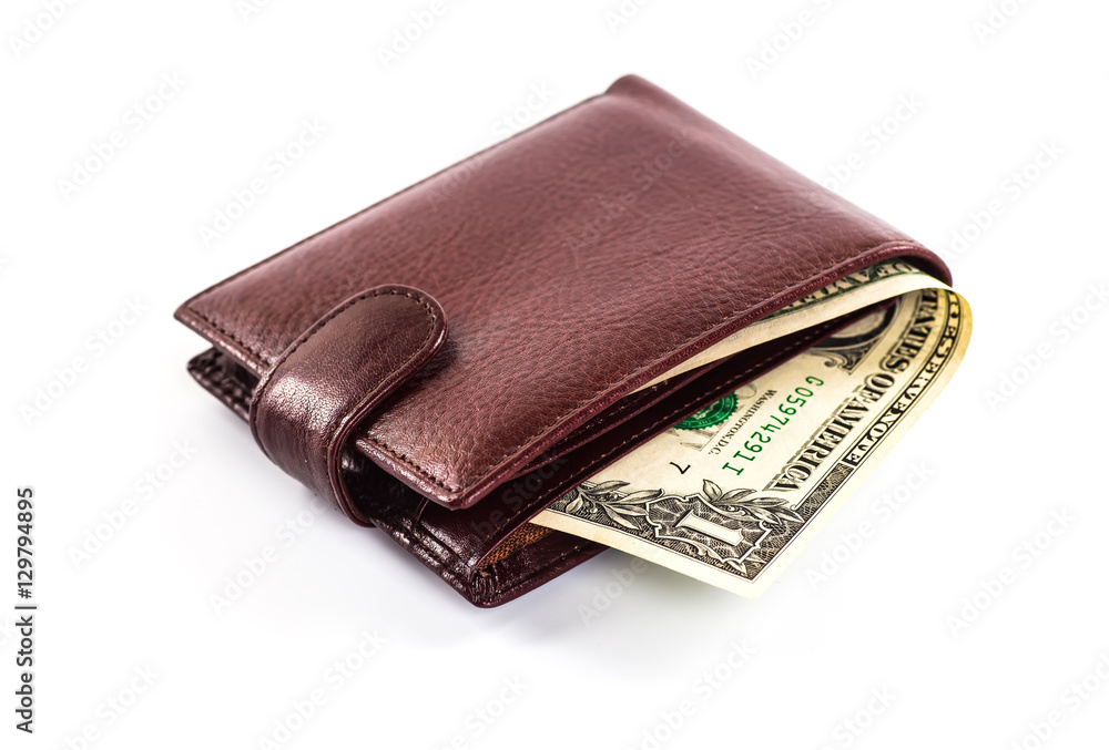 men's wallet money in cash white background men's wallet money in cash white background