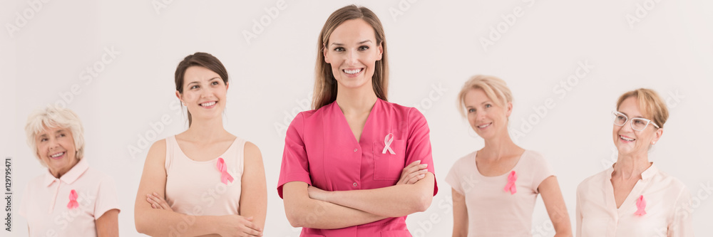 Women during anti-cancer campaign Women during anti-cancer campaign