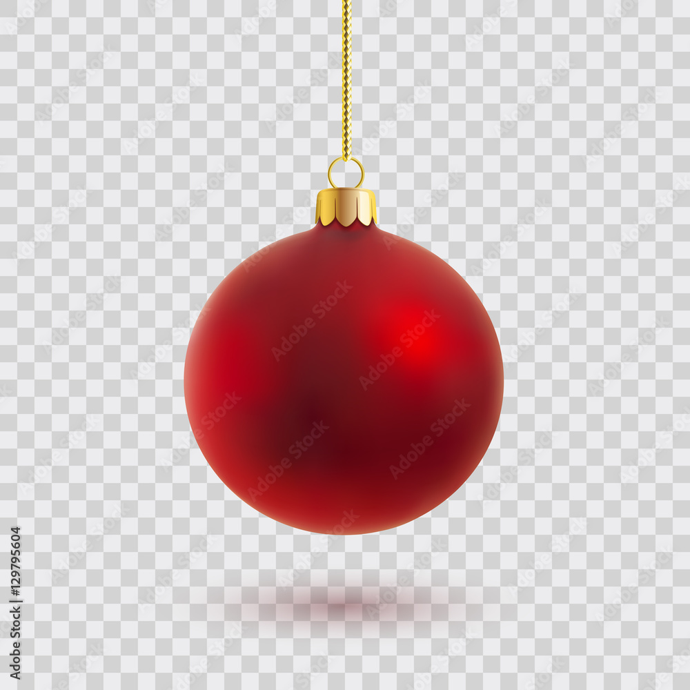 red christmas ball vector illustration - obrazy, fototapety, plakaty 