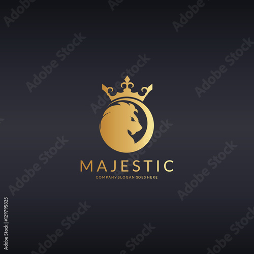 Majestic logo. Royal lion logotype 