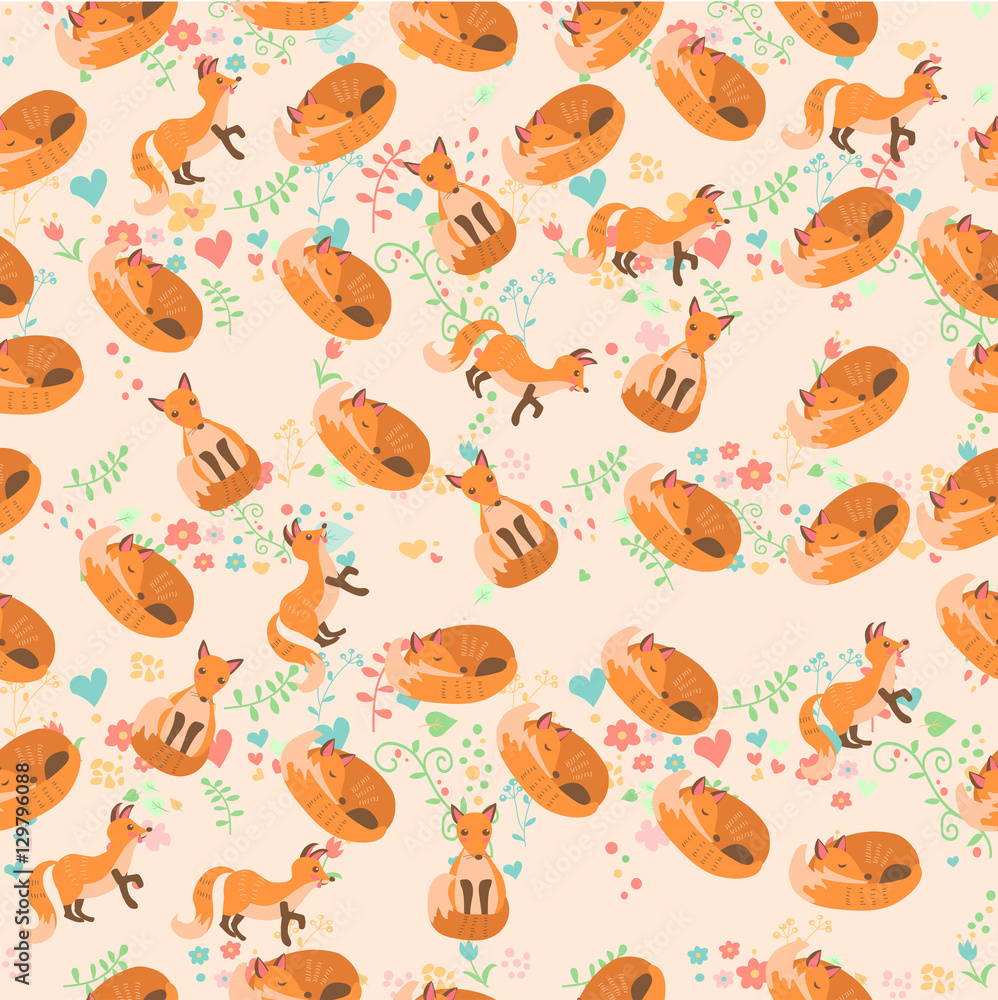 vector illustration of a cute fox vector illustration of a cute fox