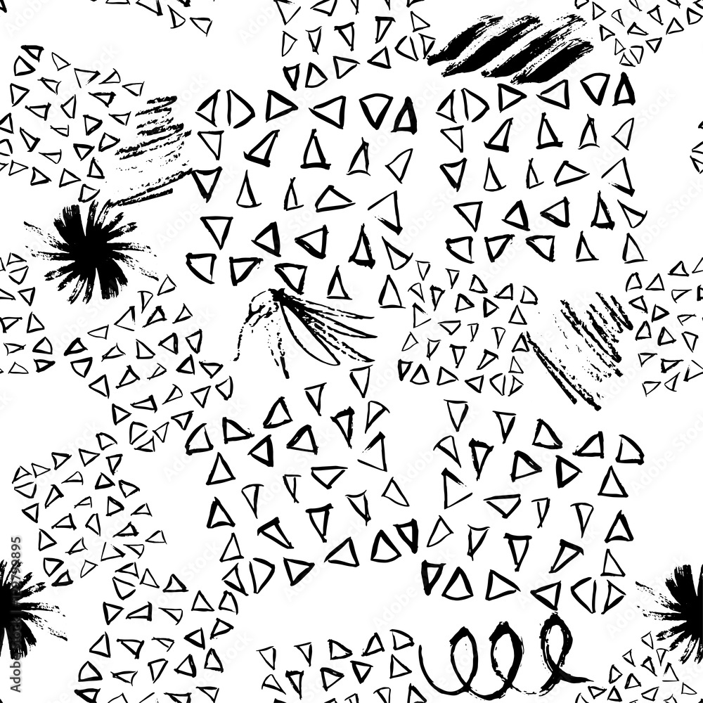 Vector monochrome abstract triangles seamless pattern isolated on white background. Vector monochrome abstract triangles seamless pattern isolated on white background.