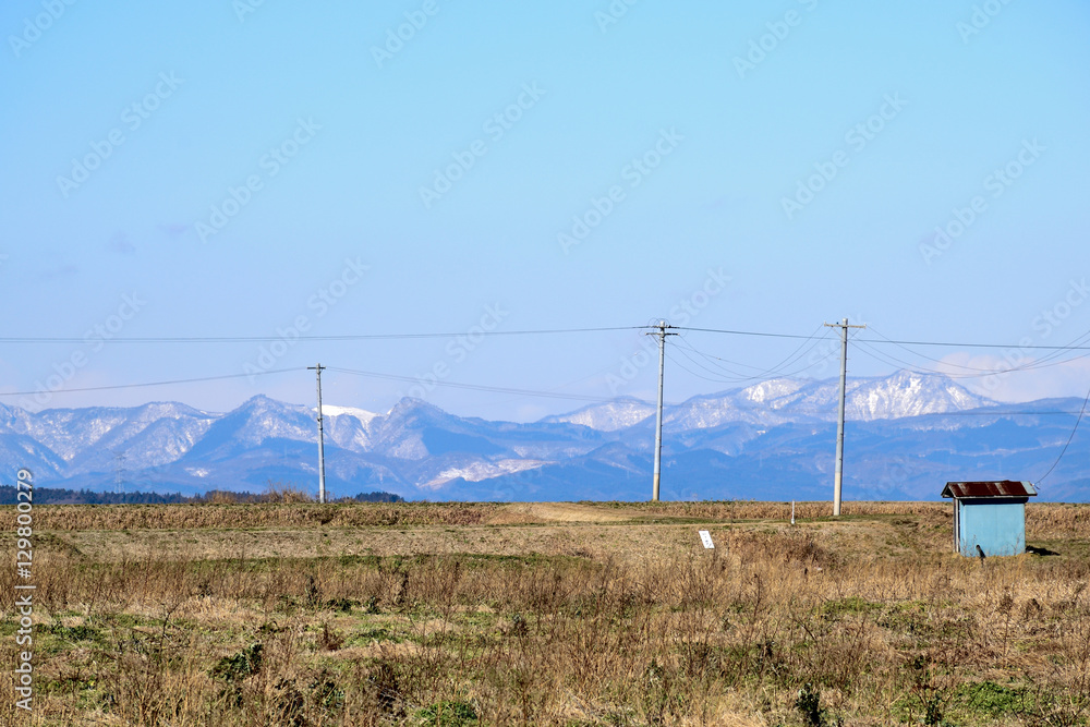 Fototapeta premium Snowy light makeup - Funagata mountain range. 