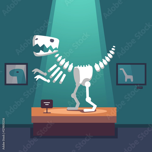 Tyrannosaurus dinosaur skeleton at museum room