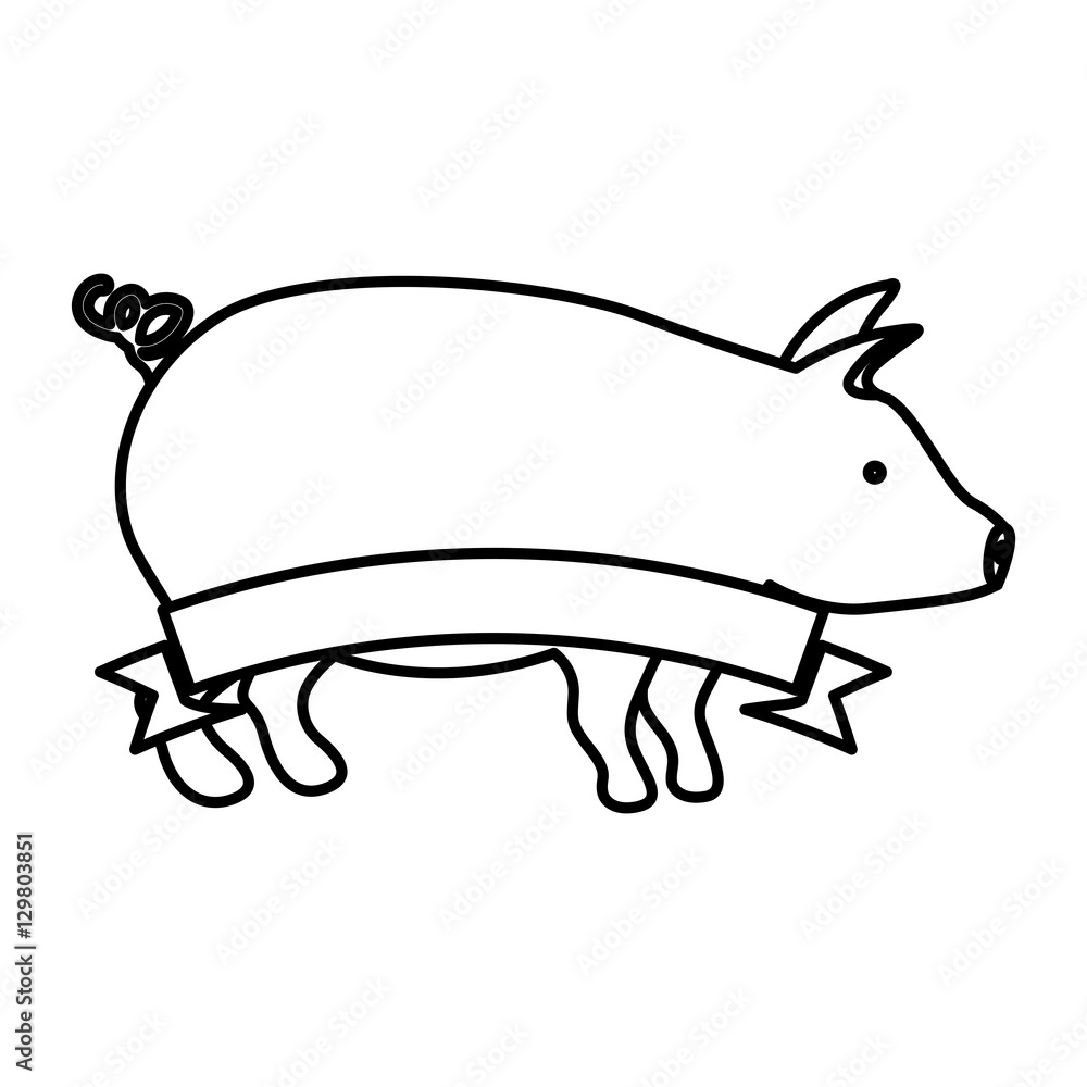Pork icon. Animal farm life nature and fauna theme. Isolated design. Vector illustration Pork icon. Animal farm life nature and fauna theme. Isolated design. Vector illustration