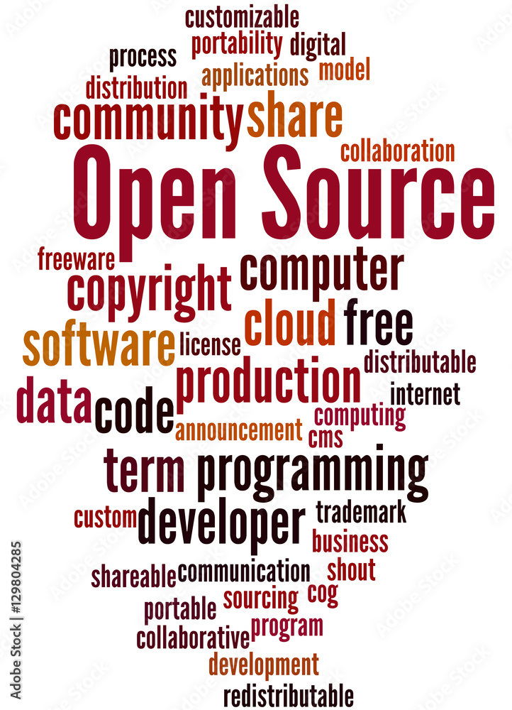 Obraz premium Open Source, word cloud concept 9