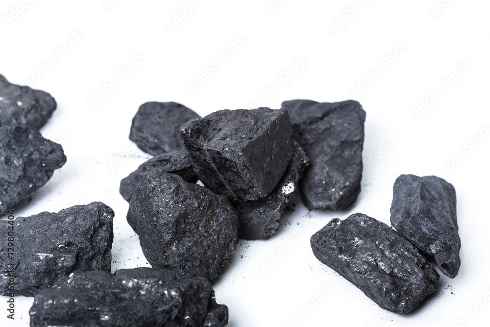 Natural wood charcoal Isolated on white Natural wood charcoal Isolated on white
