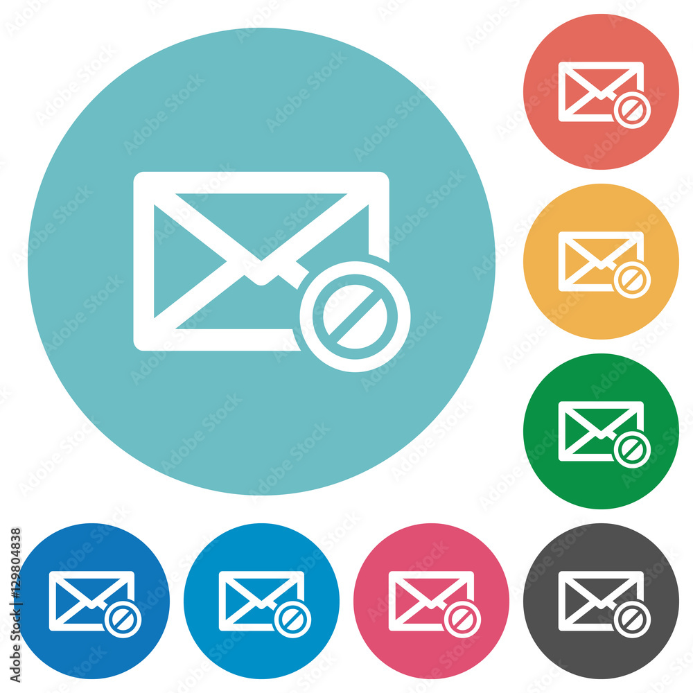 Blocked mail flat icons Blocked mail flat icons