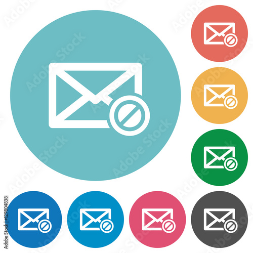 Blocked mail flat icons