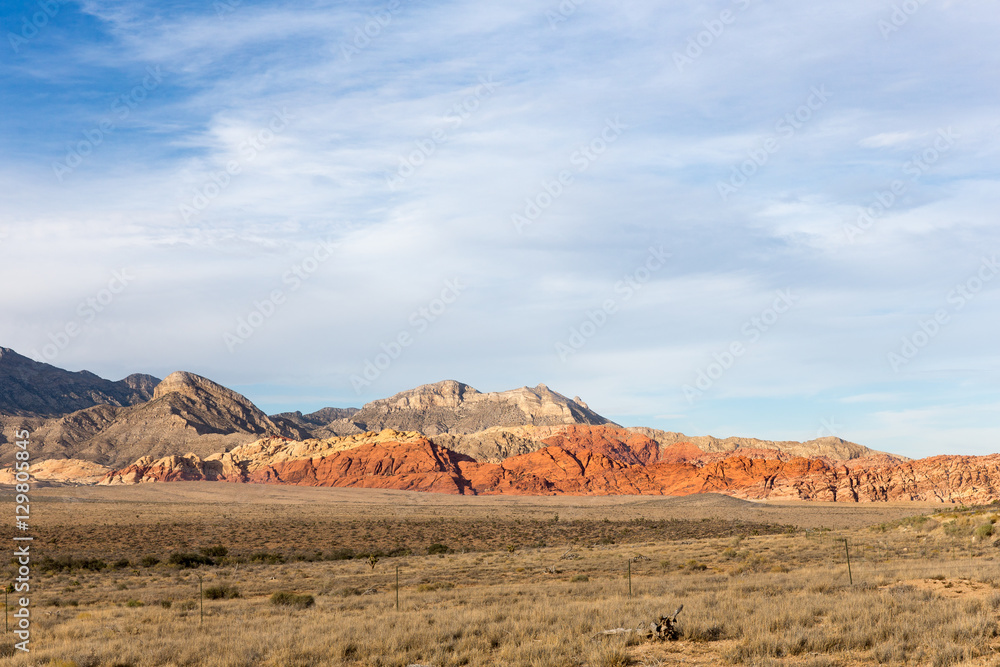 Red Rock Canyon Landscape with Copy Space