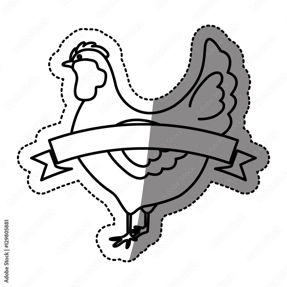 Fototapeta premium Chicken icon. Animal farm life nature and fauna theme. Isolated design. Vector illustration