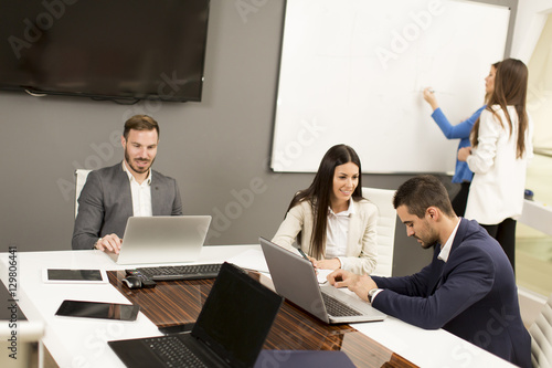 Presentation and meeting at modern office
