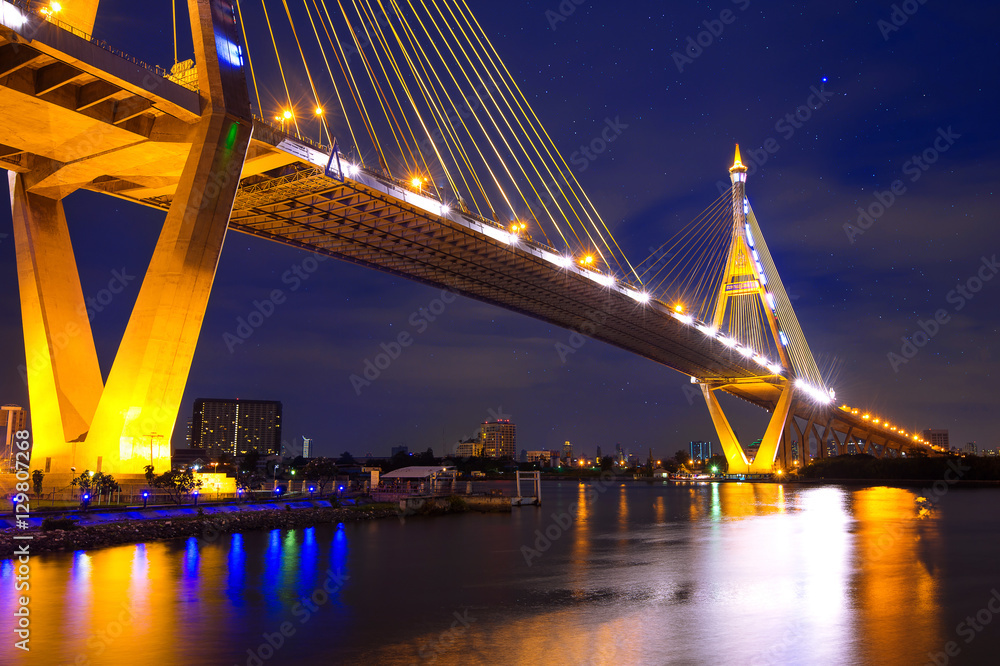 Fototapeta premium Bhumibol suspension Bridge in Thailand
