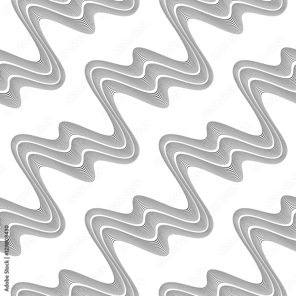 Design seamless monochrome waving pattern Design seamless monochrome waving pattern