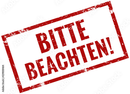 Bitte beachten Stempel rot