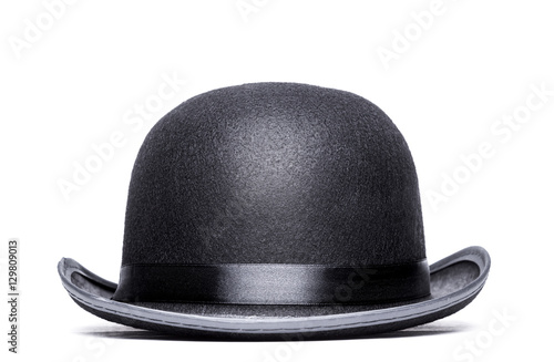 Bowler hat on a white background.Front view photo