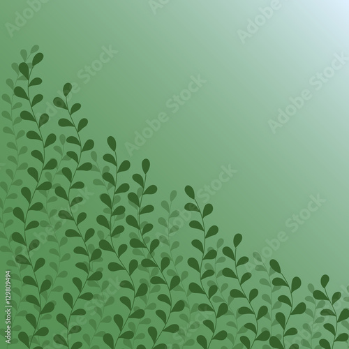 Vegetable pattern. Lace from green twigs and leaves.