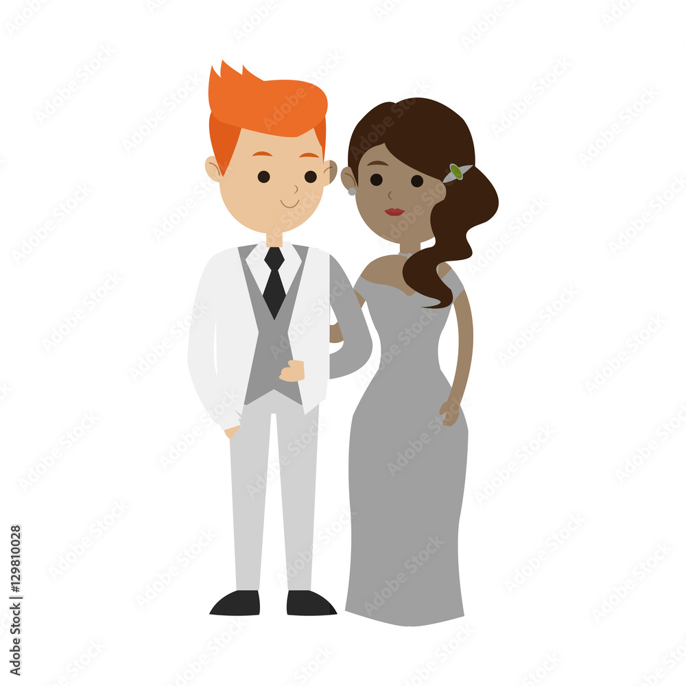 Bride and groom icon. Wedding marriage love and married design. Vector illustration Bride and groom icon. Wedding marriage love and married design. Vector illustration