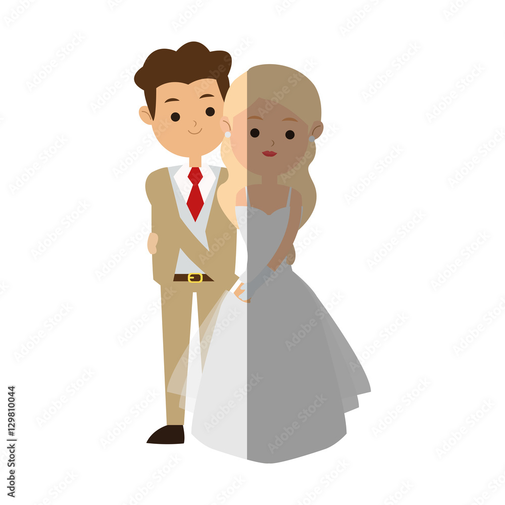 Bride and groom icon. Wedding marriage love and married design. Vector illustration