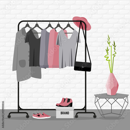 Vector illustration with showroom