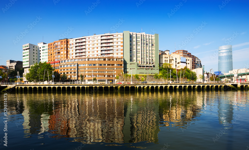Embankment of  river. Bilbao