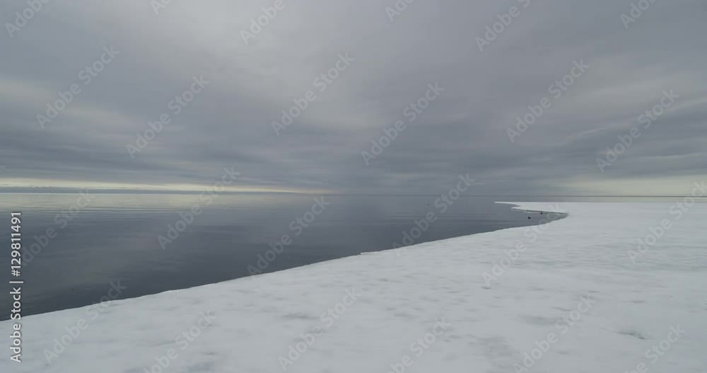 Wide pan of cloudy day at ice edge Wide pan of cloudy day at ice edge