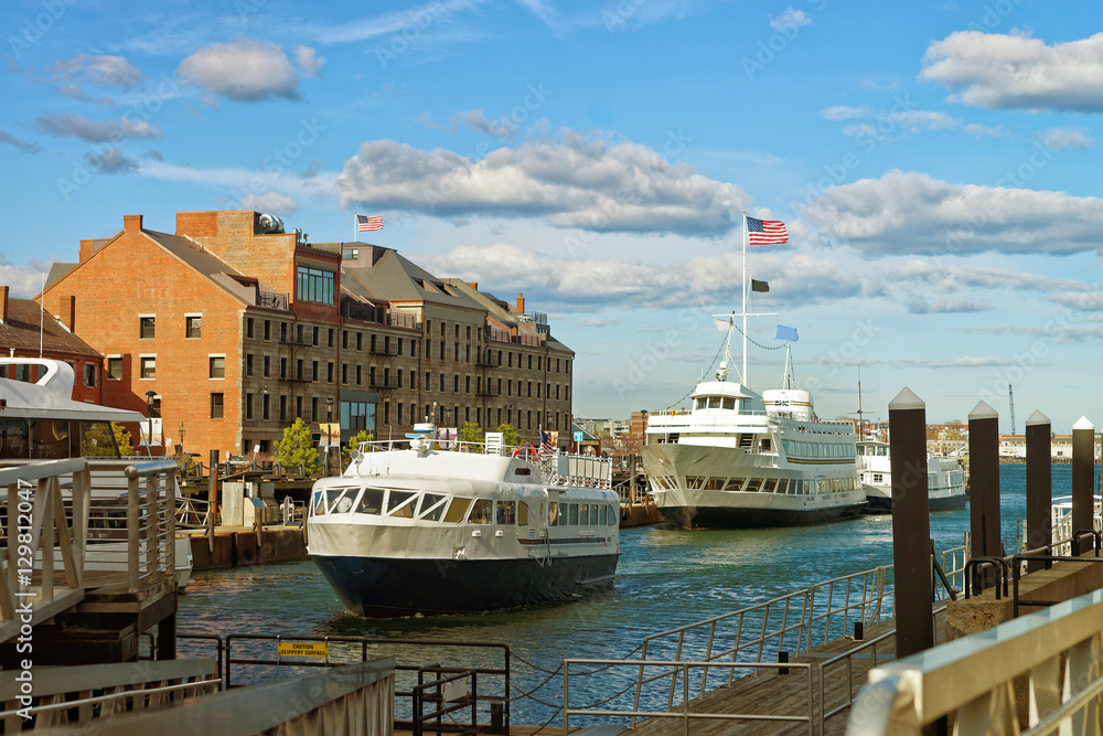 Boats floating on water in the Boston Harbor Boats floating on water in the Boston Harbor